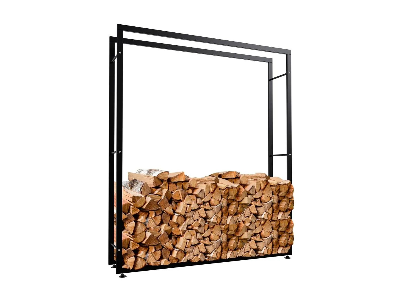 Kaminholzregal - Metall - 25x150x175 cm - schwarz - Keri V2