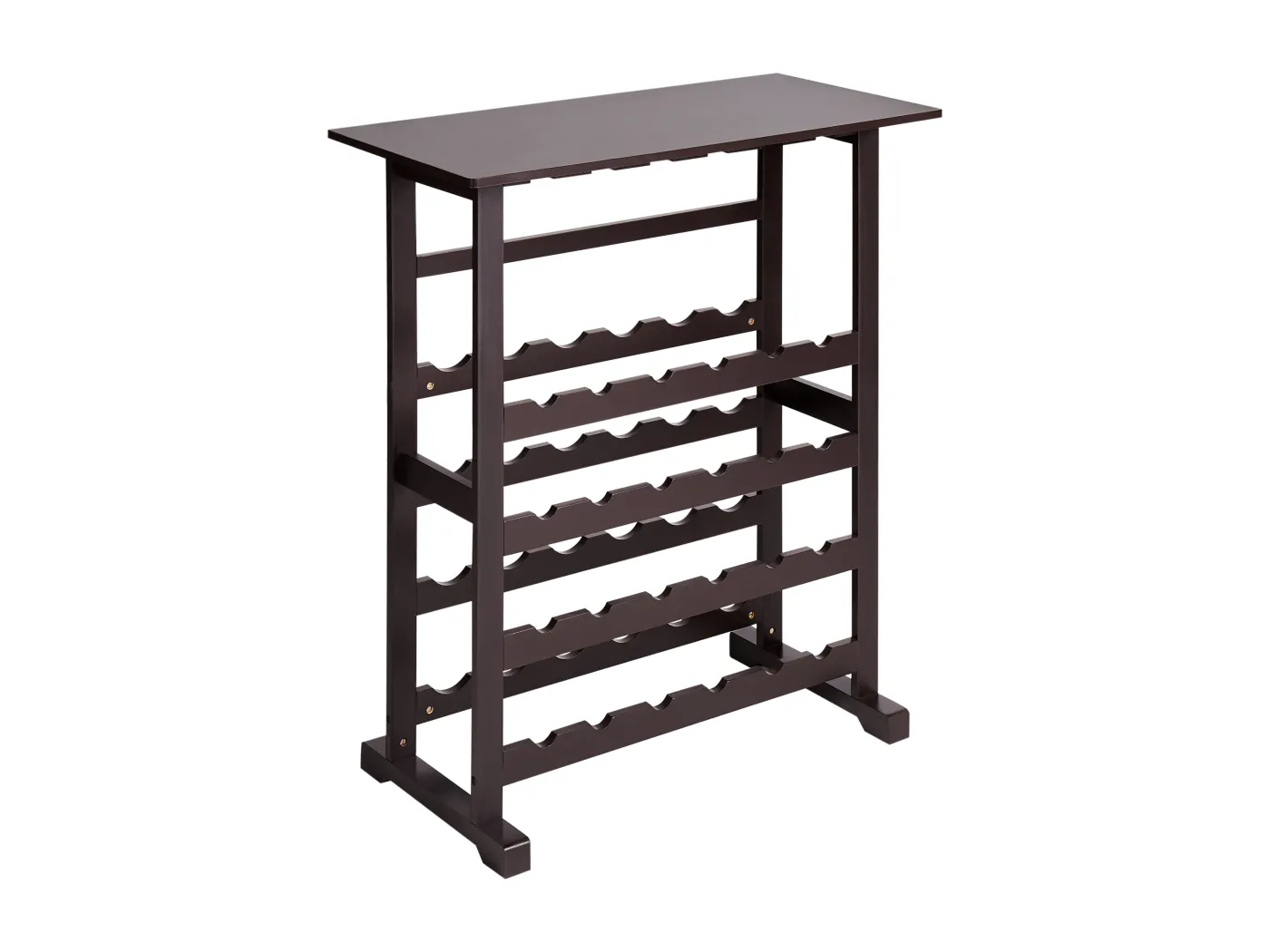 Weinregal MDF dunkelbraun für Flaschen und Gläser klassisch elegant Rowley