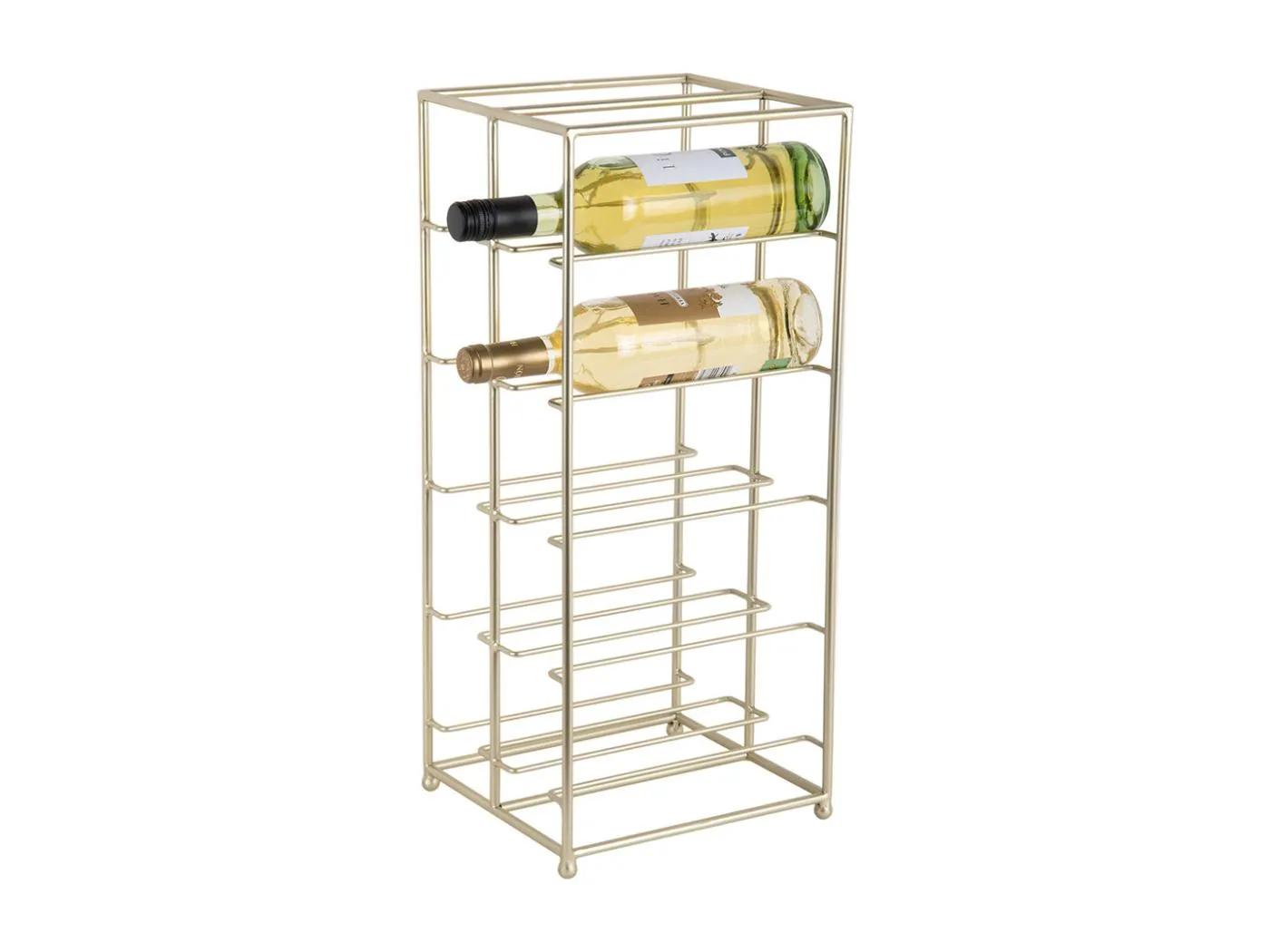 Weinregal mit zwei Böden - Gold lackiert