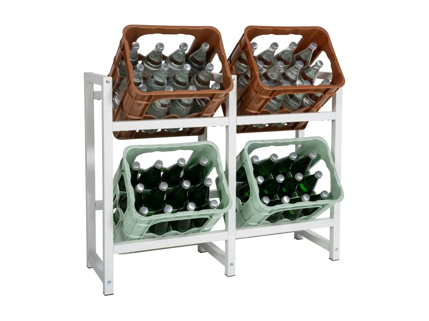 Getränkekistenständer - Metall - weiß - Stack