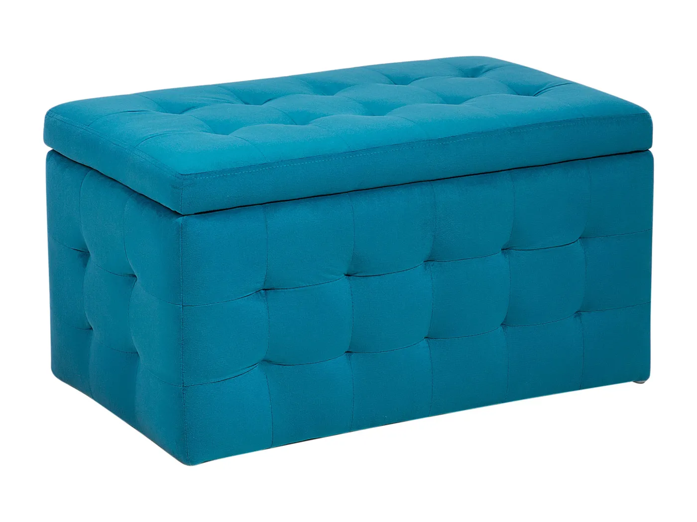 Aufbewahrungshocker MICHIGAN Samtstoff Seeblau