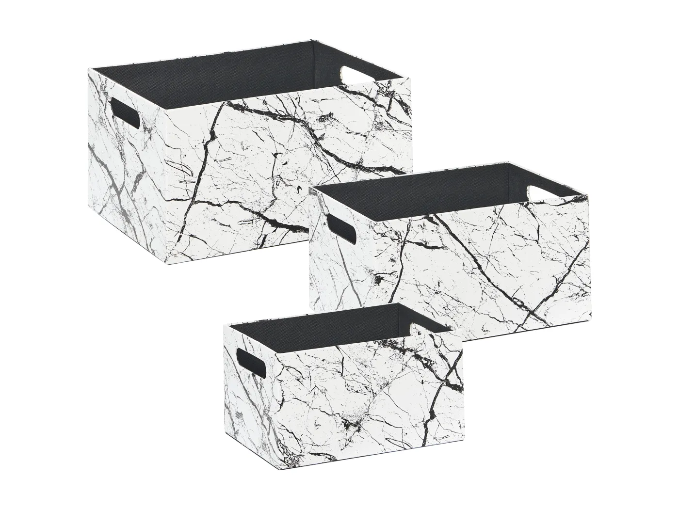 Aufbewahrungsbox 3er Set LARSA Kunstleder Weiss