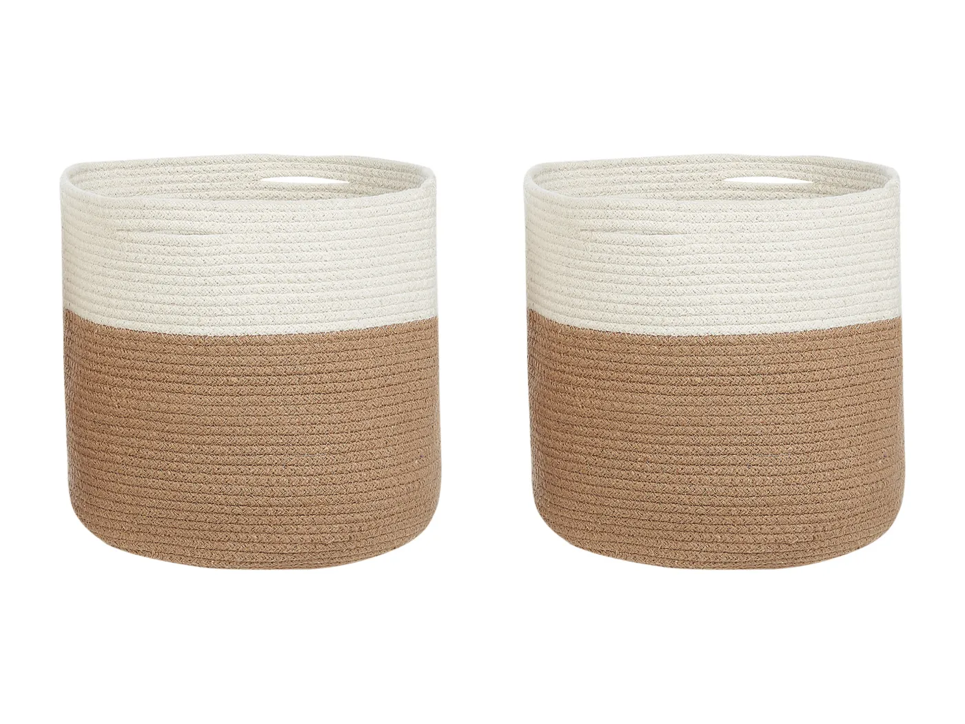 Aufbewahrungskörbe Baumwolle beige/natürlich/weiß 34 cm Boho 2er Set Ardesen
