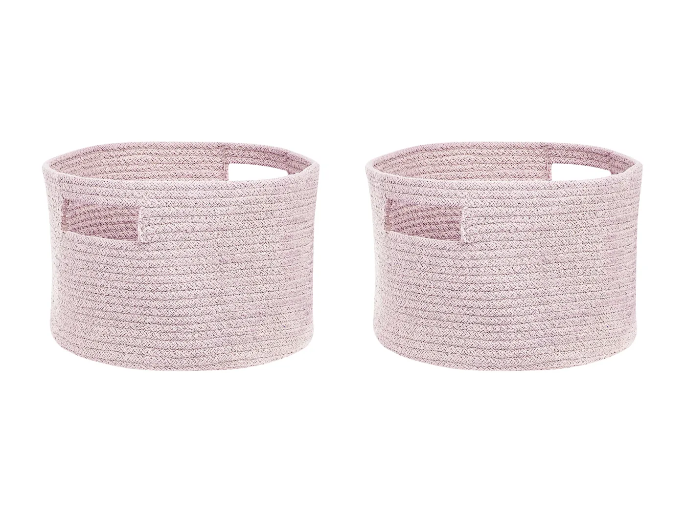 Aufbewahrungskörbe aus Baumwolle rosa ⌀ 30 cm rund Boho Stil 2er Set Chiniot