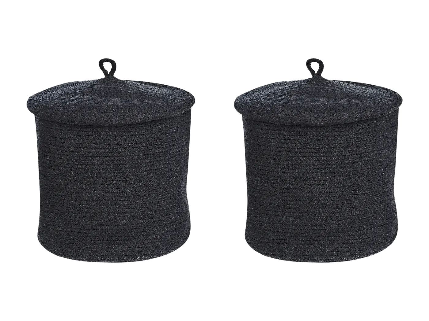 2er Set aus Baumwolle geflochtene Aufbewahrung Körbe schwarz Silopi