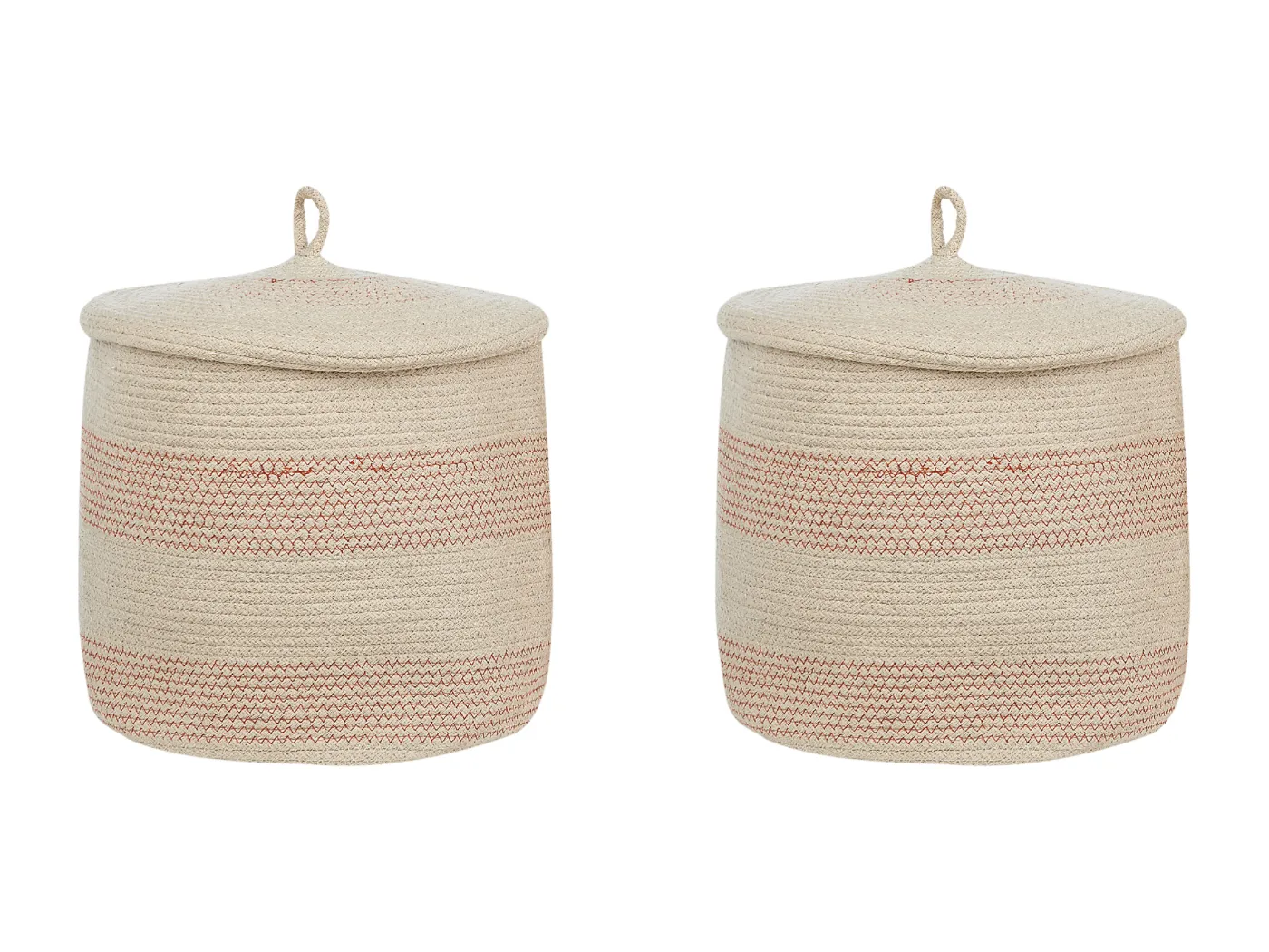 Aufbewahrungskorb 2er Set SILOPI Baumwolle Hellbeige