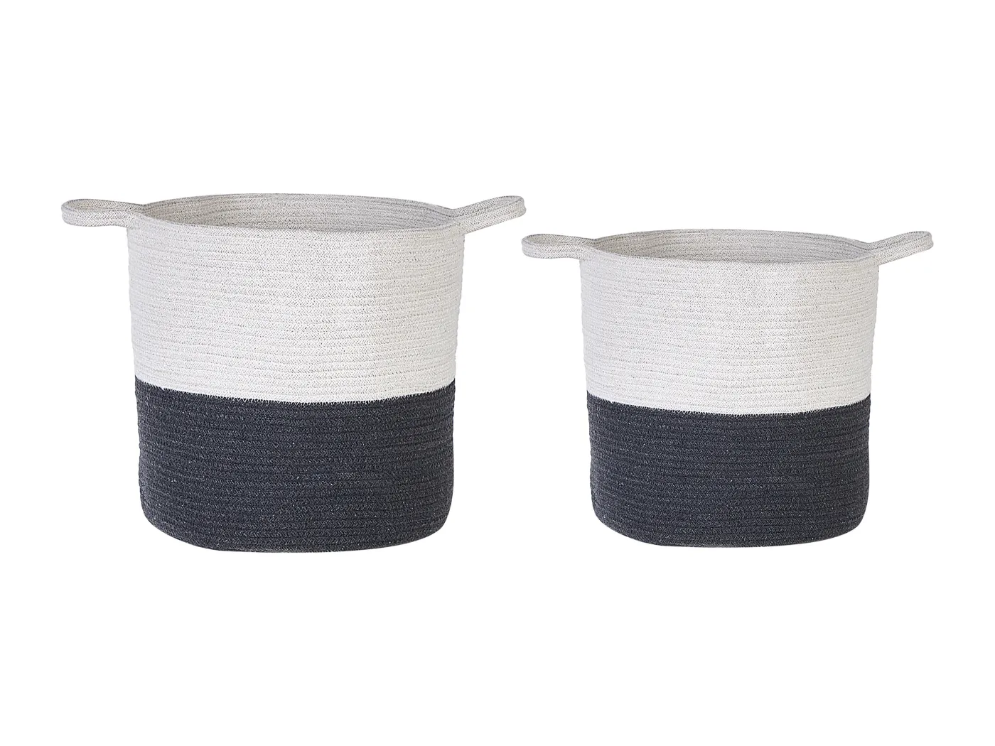 Aufbewahrungskorb 2er Set PAZHA Baumwolle Schwarz