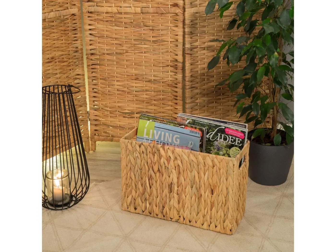 ZEITUNGSKORB Talia Wasserhyazinthe geflochten  naturfarben