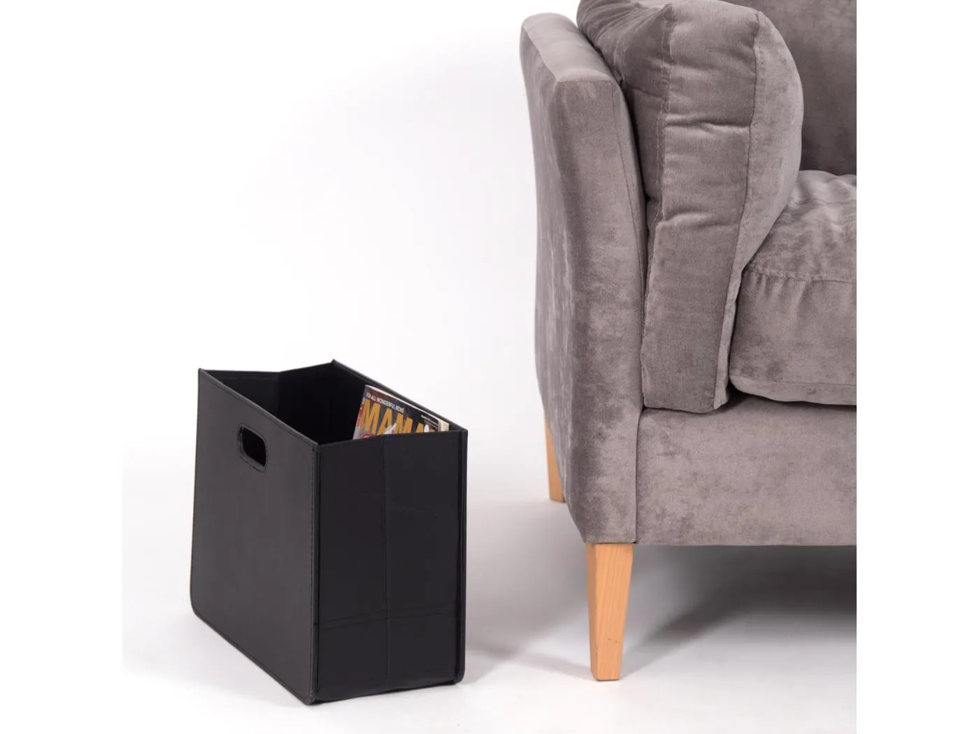 ZEITUNGSKORB Business Kunstleder, faltbar schwarz