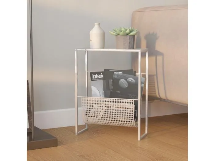 Zeitschriftenständer Silbern 35x15x45 cm Stahl