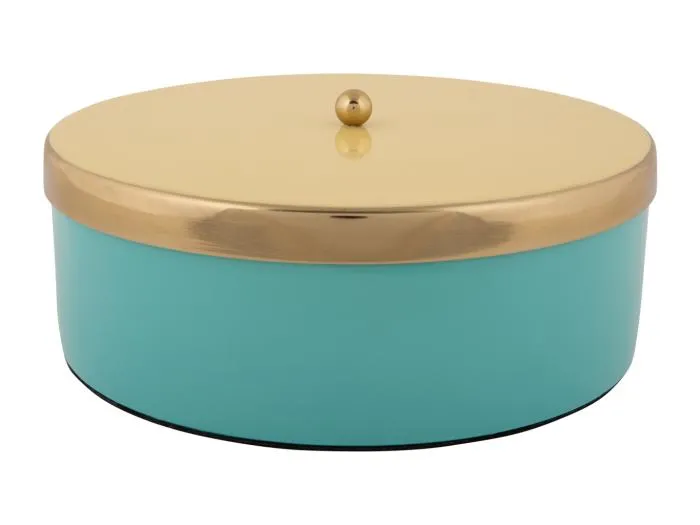 Aufbewahrungsbox Double Funky Large - Türkisblau & Zartgelb