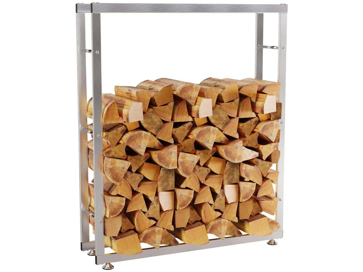 Kaminholzregal - Edelstahl - 25x100x150 cm - edelstahl - Keri V2