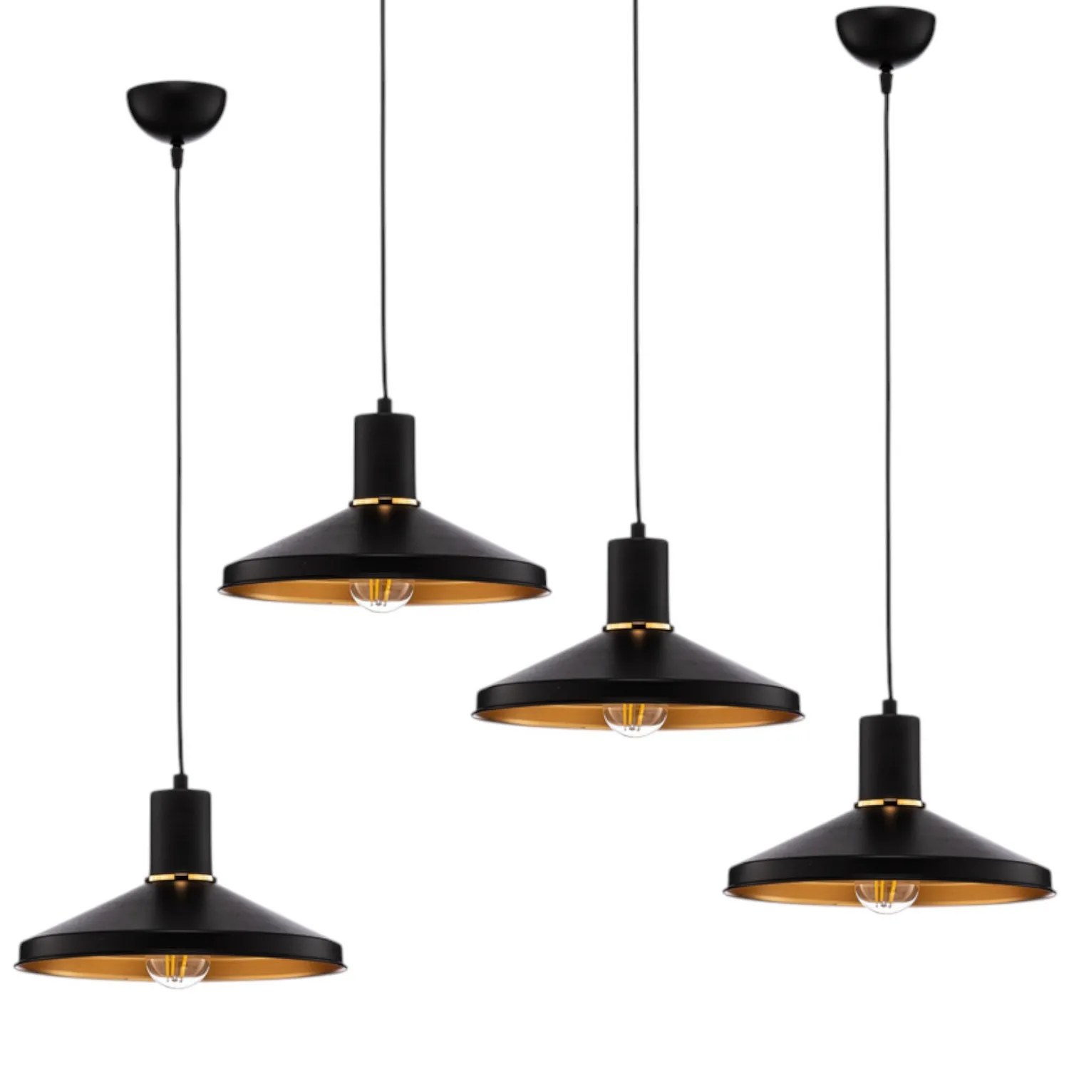 Avonni  Hängeleuchte Av 4106 M24 Bsy Aus Metall Schwarz Deckenlampe 4 Stück B-Ware
