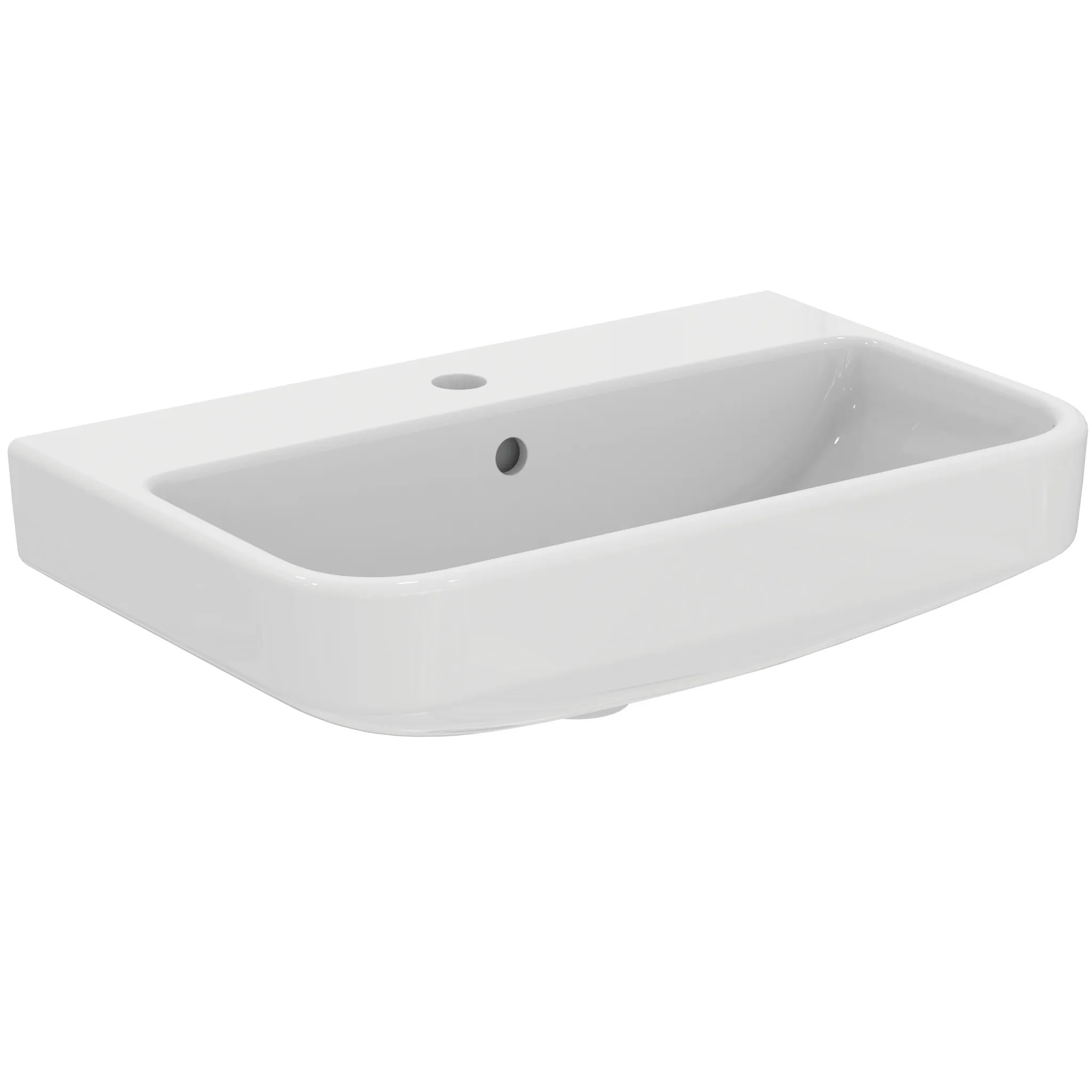 Waschbecken „i.lifeS“ 60 × 38 × 18 cm, Hahnlochposition mittig in Weiß