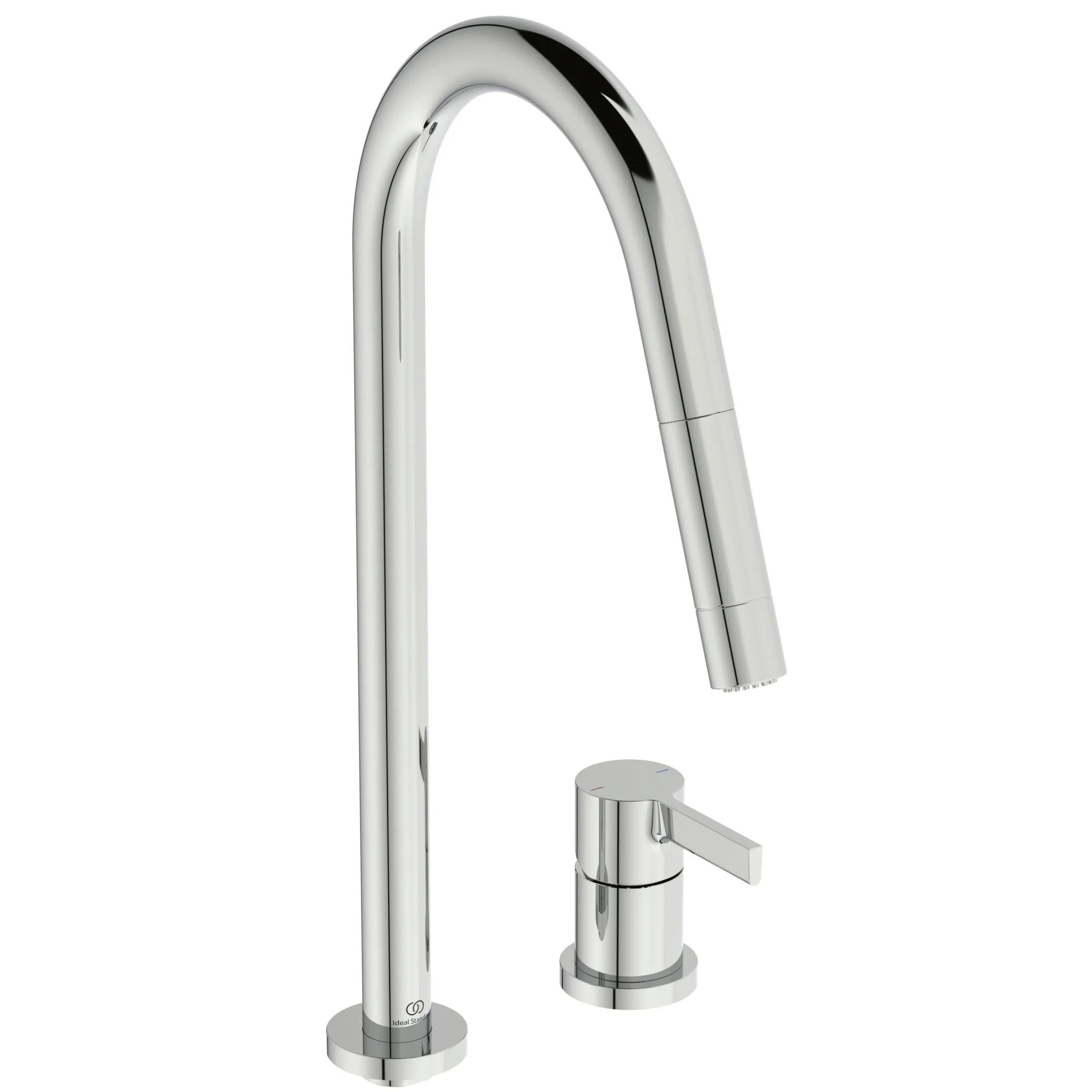 2-Loch-Küchenarmatur Gusto Ausladung 240mm 2-Funktions-Brause Brushed Gold