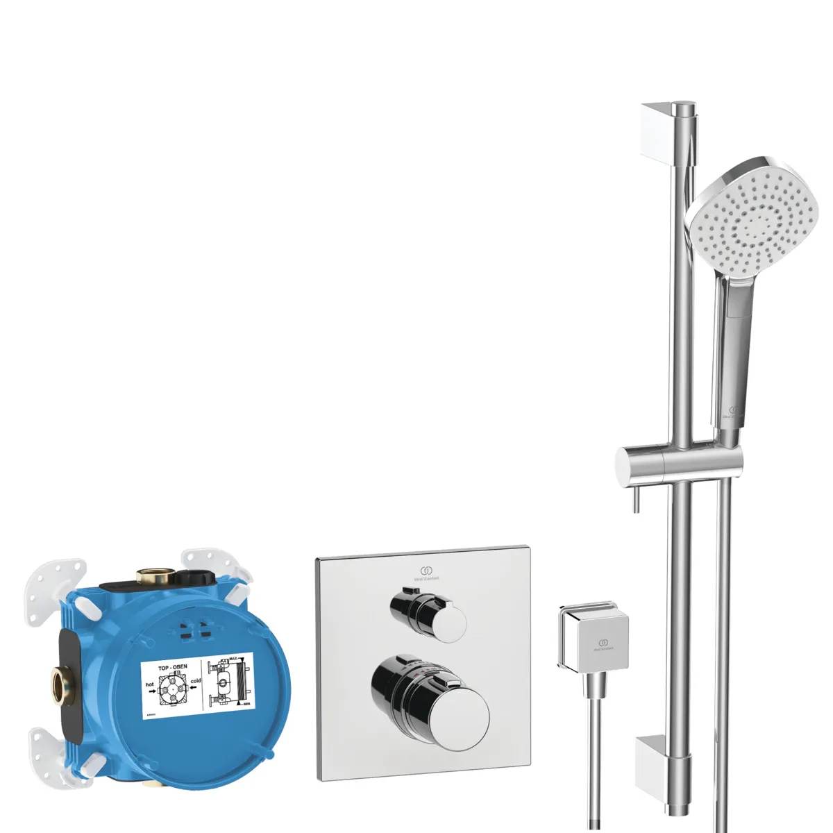 Armaturen-Bundle Unterputz Ceratherm C100 eckig Chrom