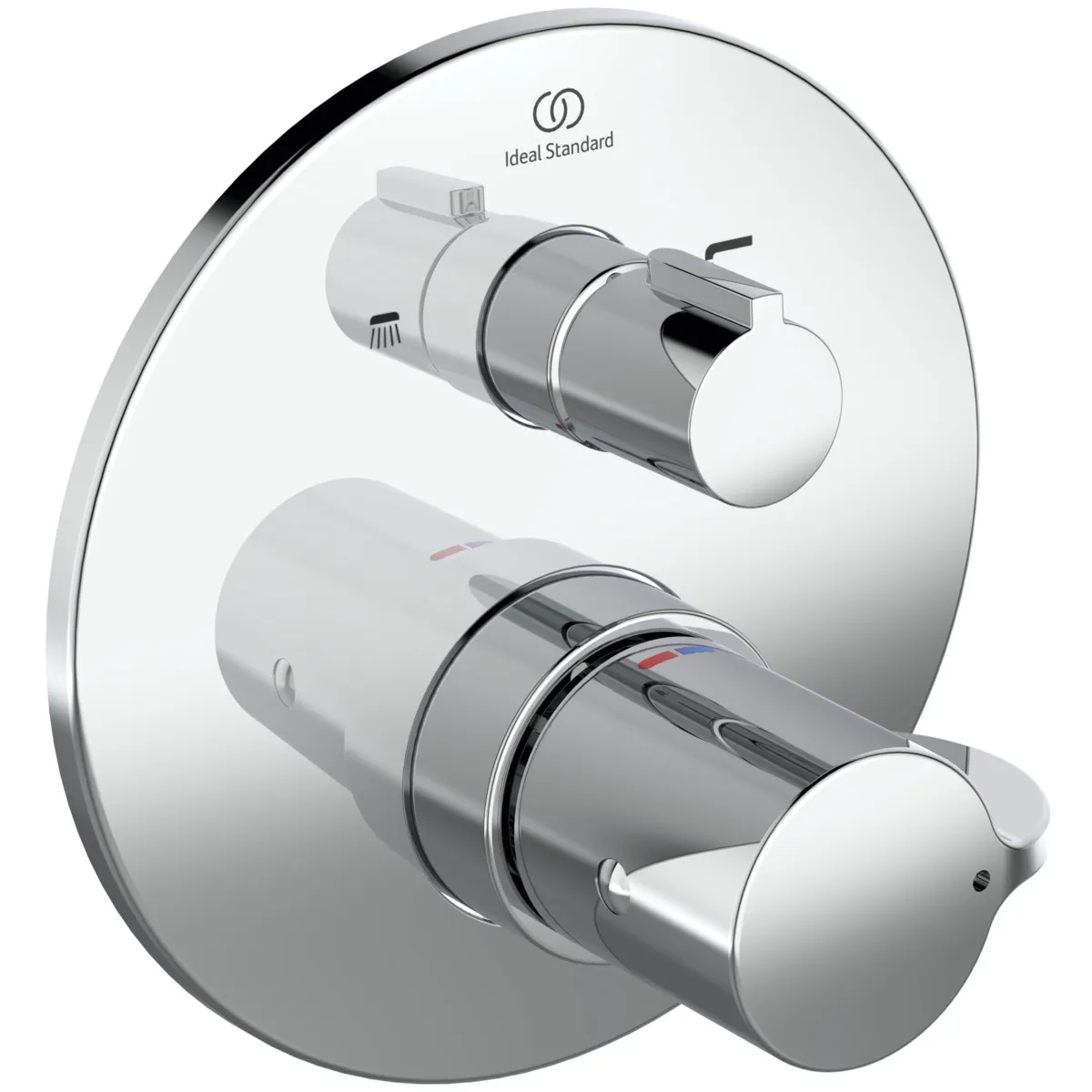 Badethermostat Unterputz Ceraplus Safe Bausatz 2 Rosette Durchmesser:163mm Chrom