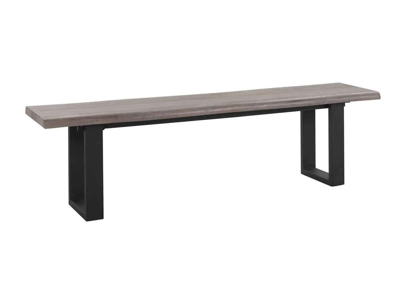 Selina | Bank 180 cm aus grauem MDF / schwarzem Metall