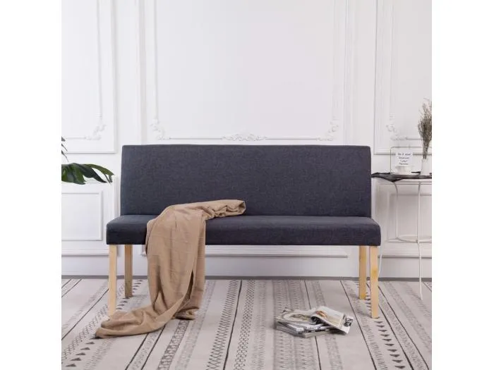 Sitzbank 139,5 cm Dunkelgrau Polyester