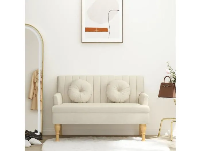 Sitzbank mit Kissen 113x64,5x75,5 cm Leinen