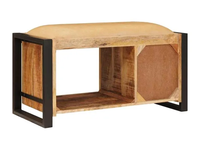 Sitzbank mit Schubladen Braun 80 x 35 x 40 cm Massivholz Mango