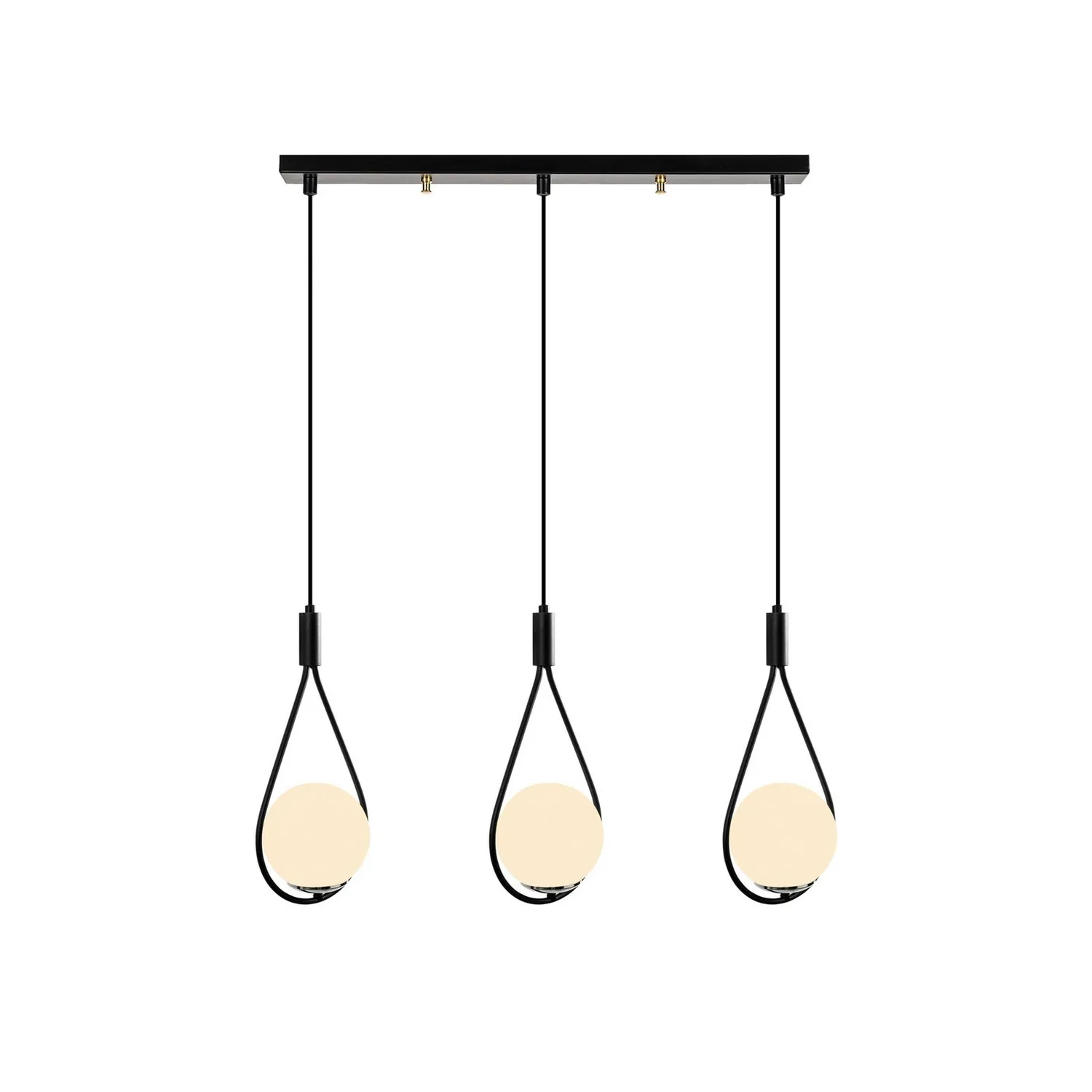 Hängeleuchte Mudoni Mr 939 3 Flg. Linear Schwarz Opalglas Deckenlampe Lampe Spot B-Ware