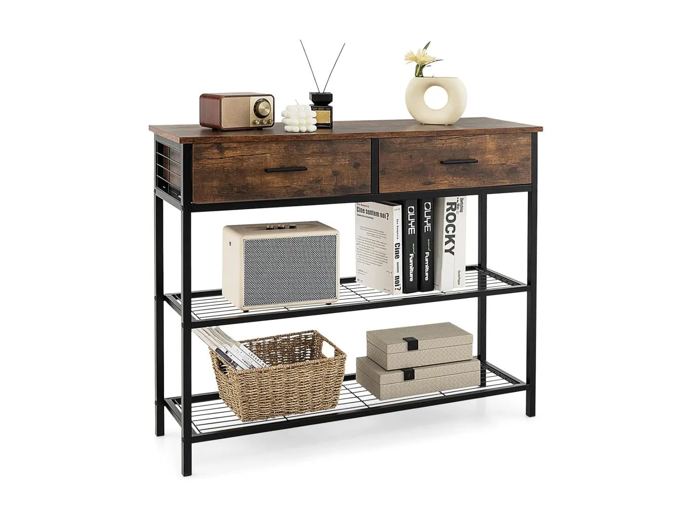 100cm Konsolentisch 3 Ebenen