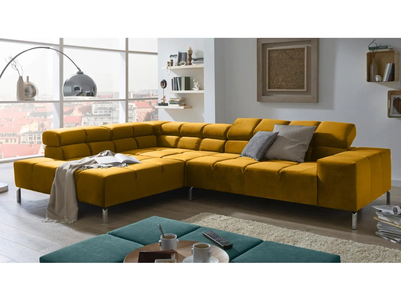 Ecksofa - Gelb Velvet - NELSON
