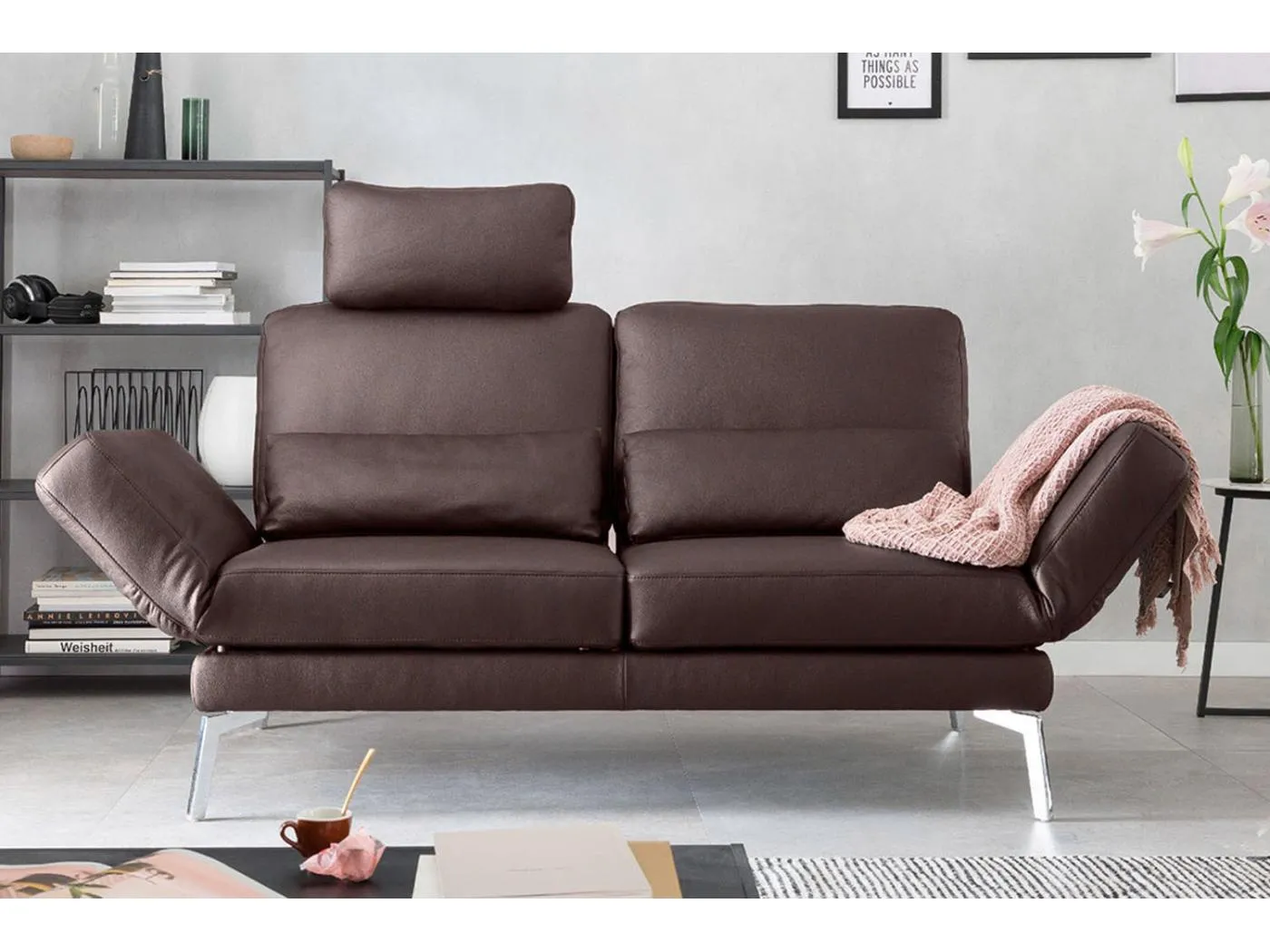 Ledersofa - Braun Leder - HURRICANE
