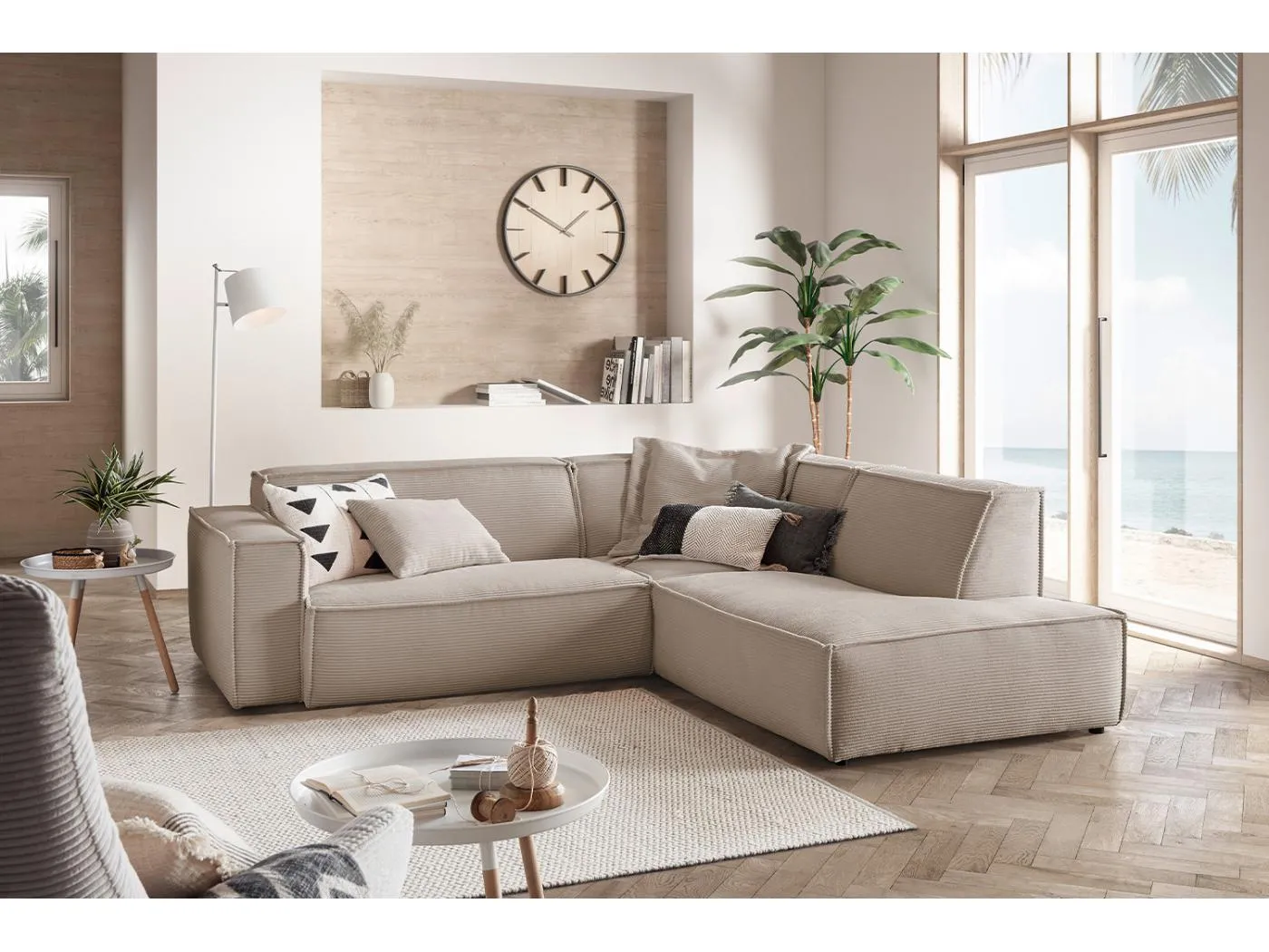 Ecksofa - Taupe Cord - SAMU