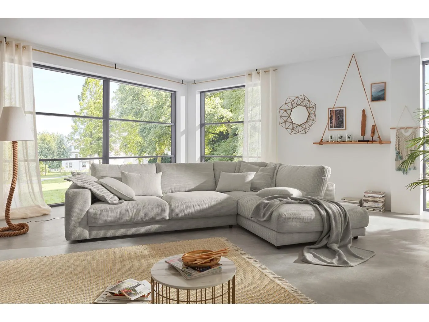 Ecksofa - Granit Cord - MADELINE