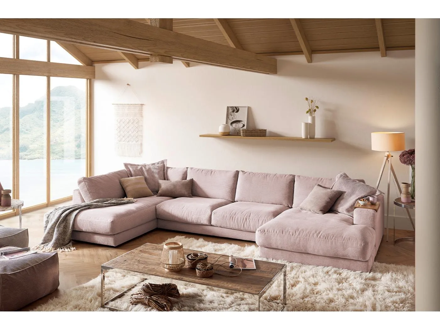 Wohnlandschaft - Pink Cord - MADELINE