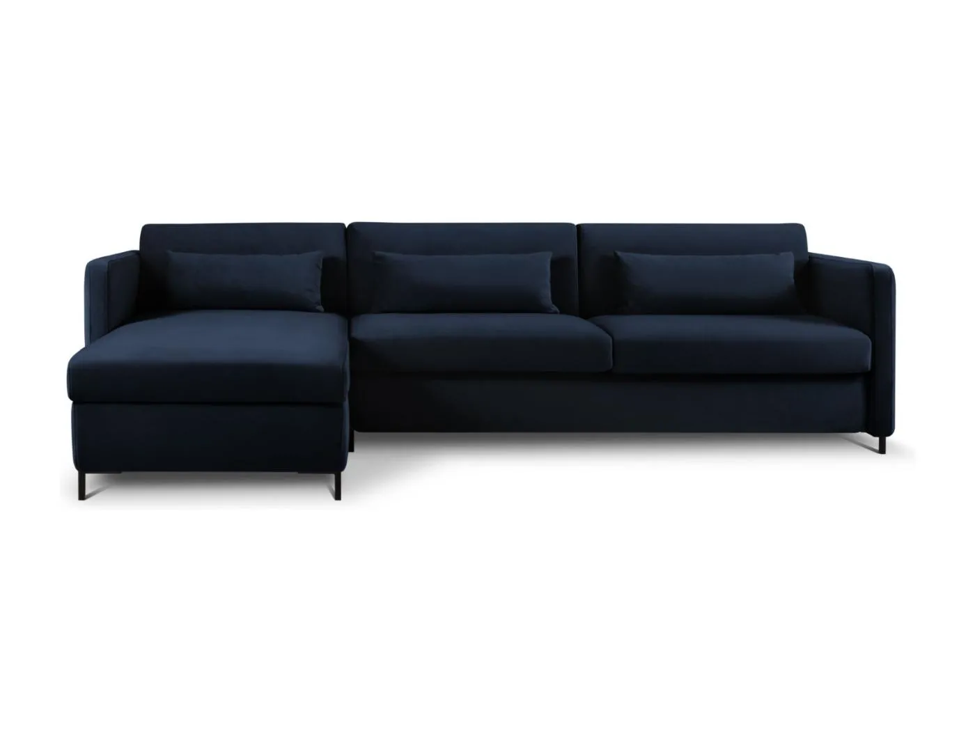 CXL by Christian Lacroix - 5-Sitzer ausklappbares Ecksofa links "Yanis" Sitzer aus Samt königsblau - 280x170x80cm