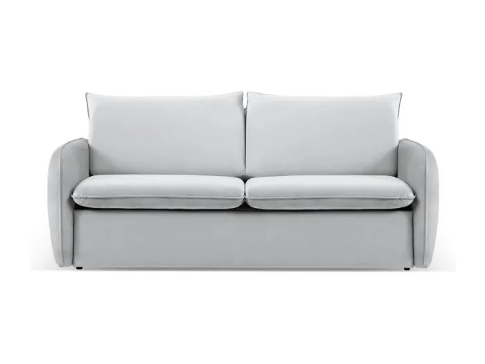 Cosmopolitan Design - 2-Sitzer ausklappbares Sofa "Vienna" aus Samt silber - 194x102x92cm
