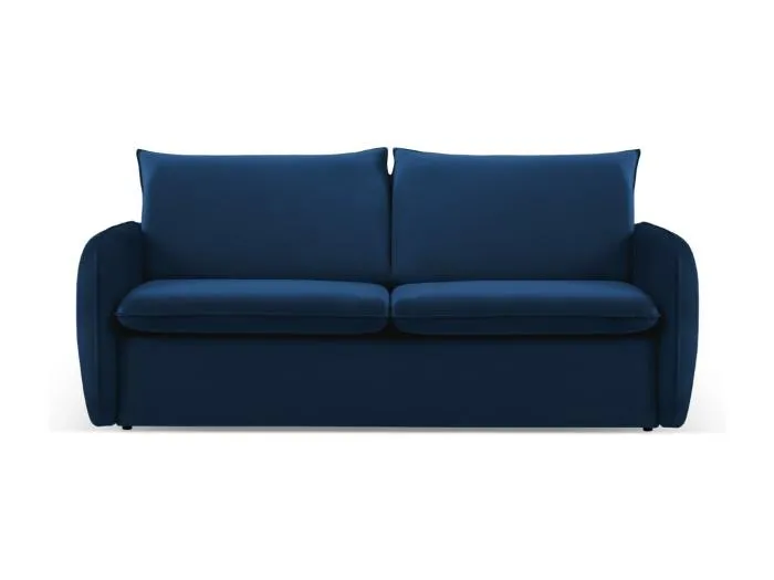 Cosmopolitan Design - 2-Sitzer ausklappbares Sofa "Vienna" aus Samt königsblau - 194x102x92cm