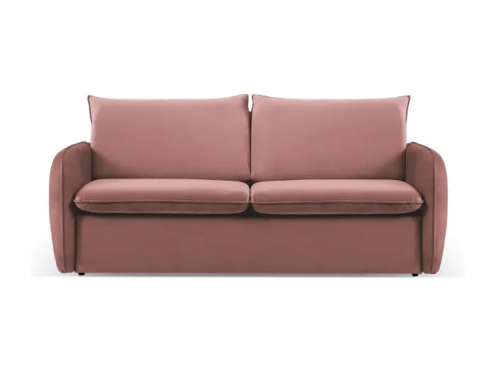 Cosmopolitan Design - 2-Sitzer ausklappbares Sofa "Vienna" aus Samt rosa - 194x102x92cm