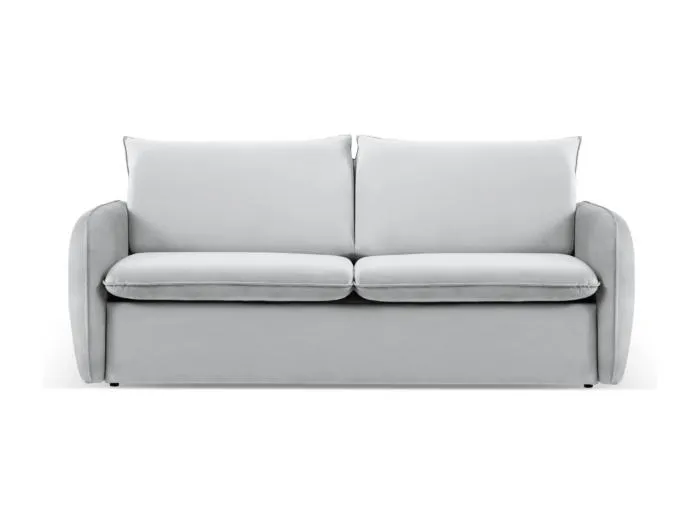 Cosmopolitan Design - 3-Sitzer ausklappbares Sofa "Vienna" aus Samt silber - 214x102x92cm