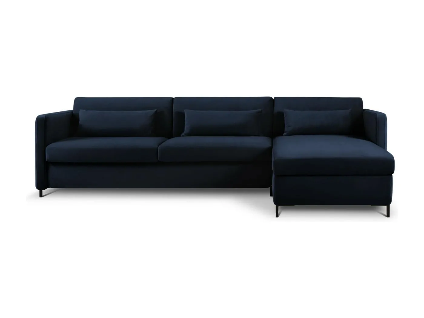 CXL by Christian Lacroix - 5-Sitzer ausklappbares Ecksofa rechts "Yanis" Sitzer aus Samt königsblau - 280x170x80cm