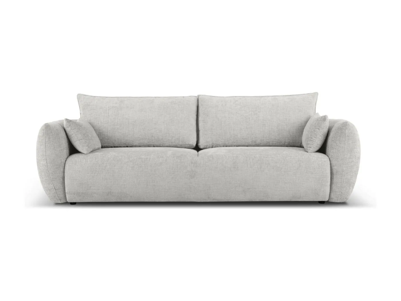 Cosmopolitan Design - 3-Sitzer ausklappbares Sofa mit Bettkasten "Matera" aus Chenille-Stoff hellgrau - 240x108x86cm