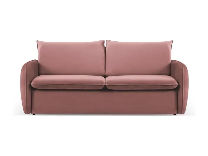 Cosmopolitan Design - 3-Sitzer ausklappbares Sofa "Vienna" aus Samt rosa - 214x102x92cm