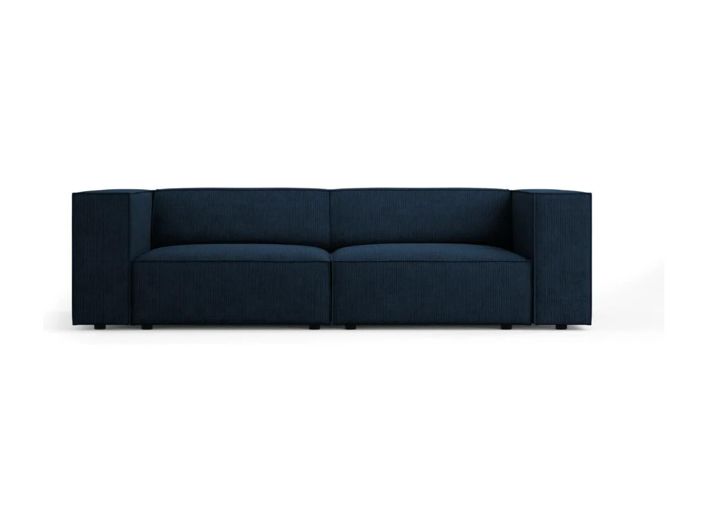 Cosmopolitan Design - 3-Sitzer Sofa "Arendal" aus Chenille-Stoff mit Rippeneffekt königsblau - 204x102x70cm