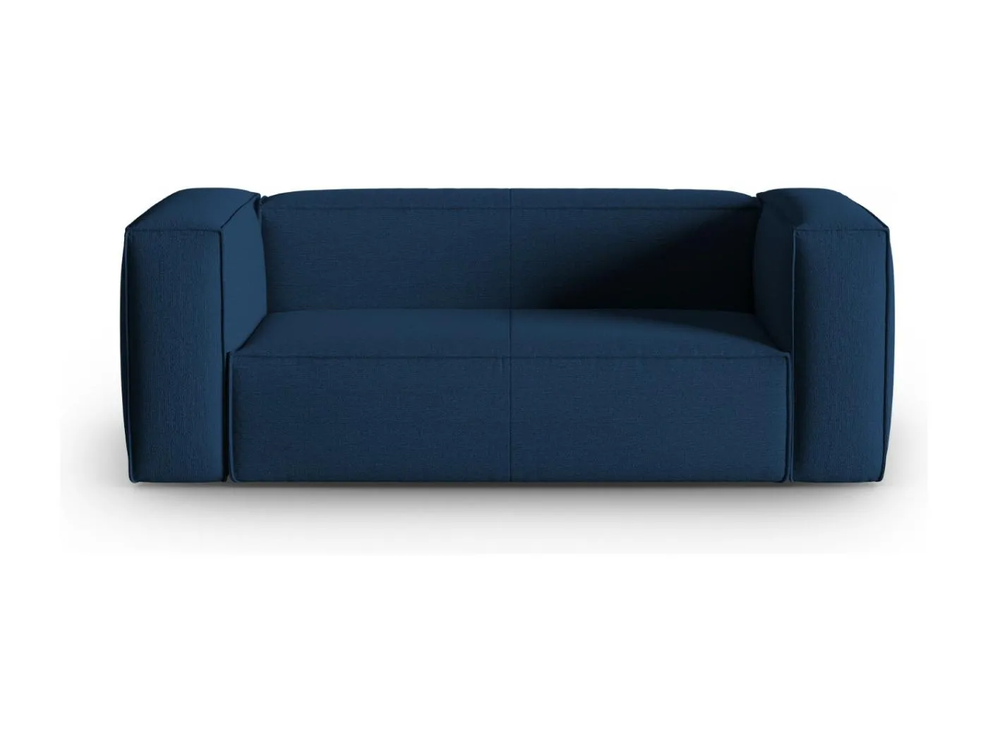 Cosmopolitan Design - 2-Sitzer Sofa "Mackay" aus strukturiertem Samt dunkelblau - 150x94x73cm