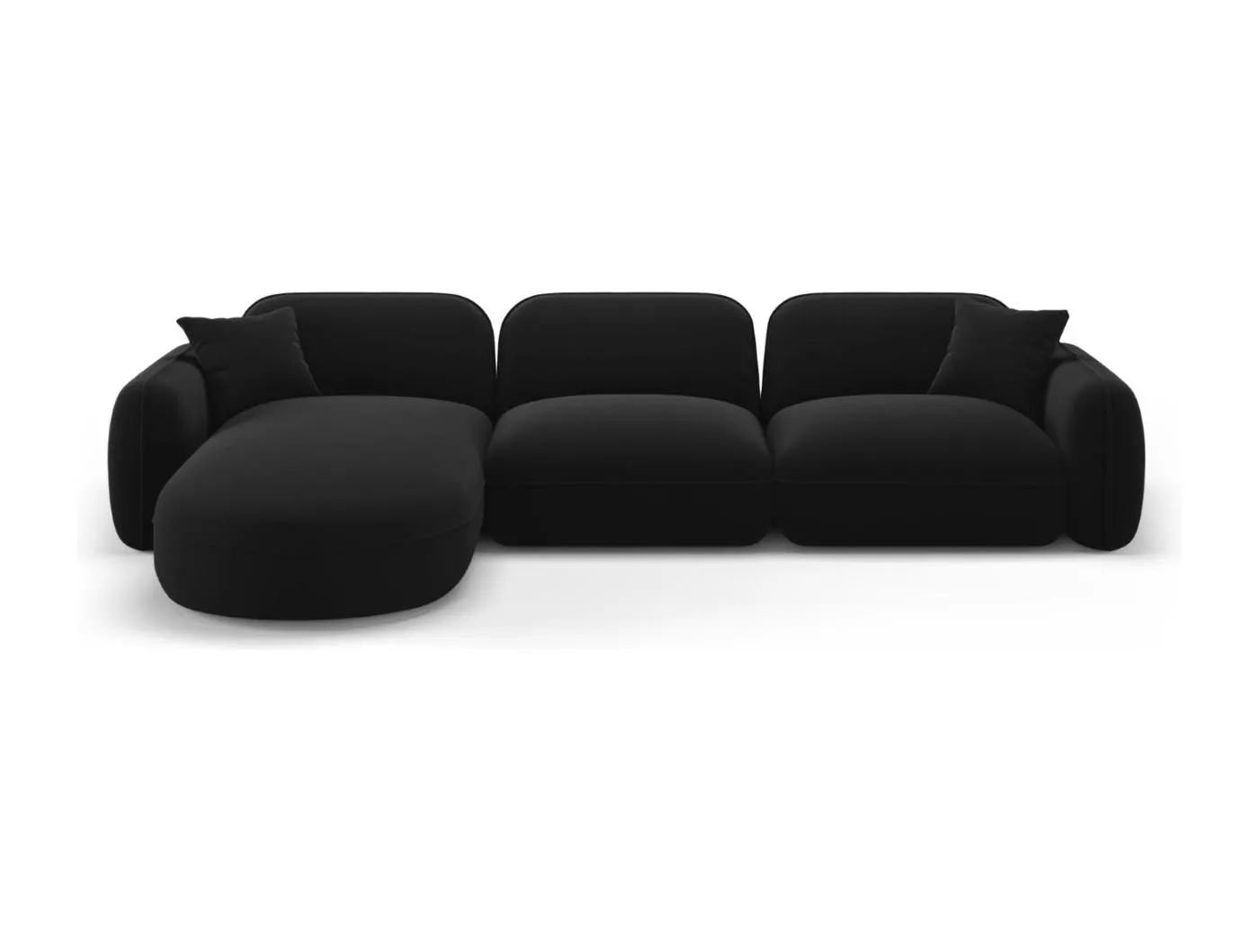 CXL by Christian Lacroix - 4-Sitzer modulares Ecksofa links "Lucien" Sitzer aus Samt schwarz - 320x165x70cm