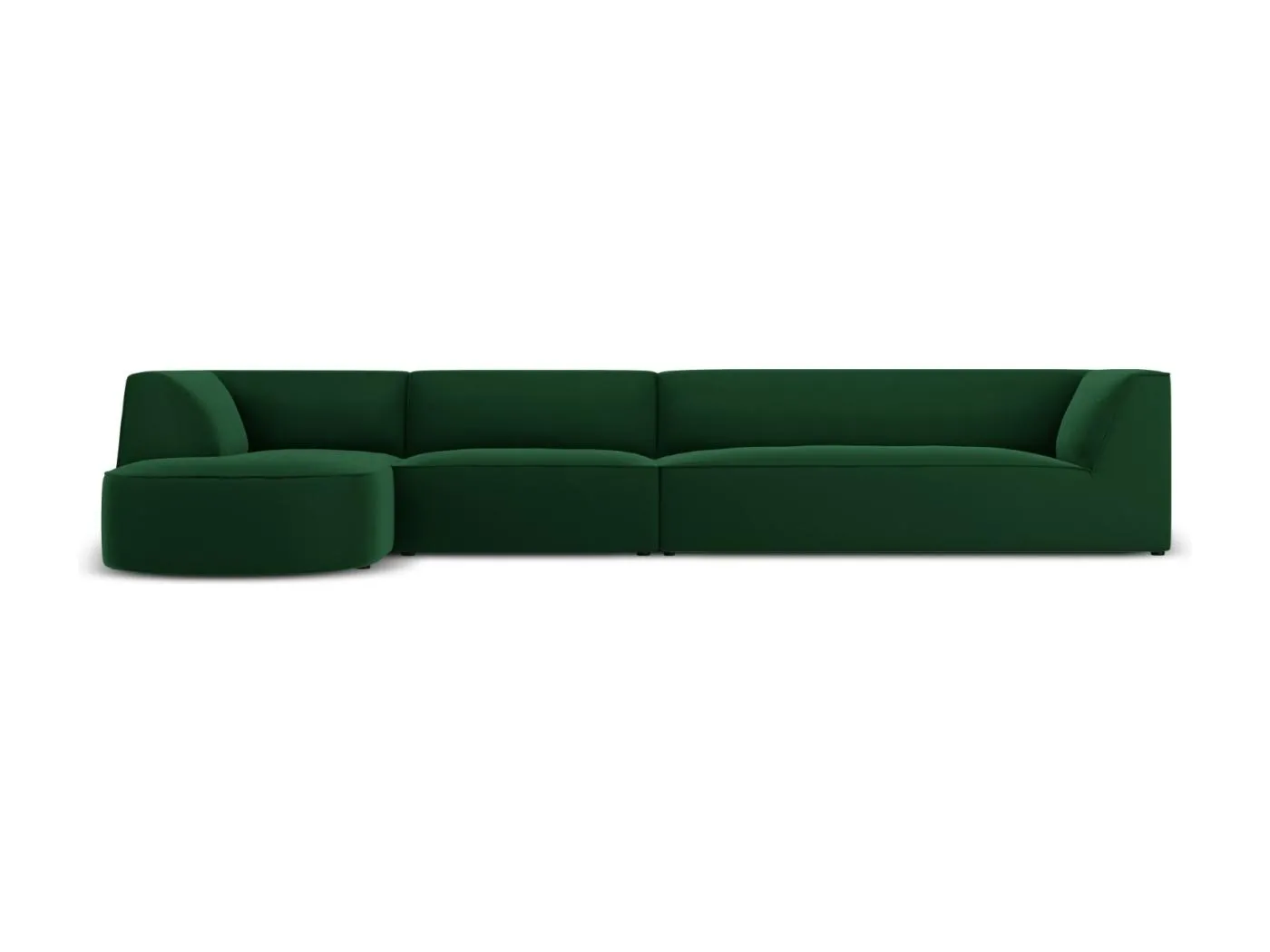 CXL by Christian Lacroix - 5-Sitzer Ecksofa links "Charles" Sitzer aus Samt grün - 366x180x69cm