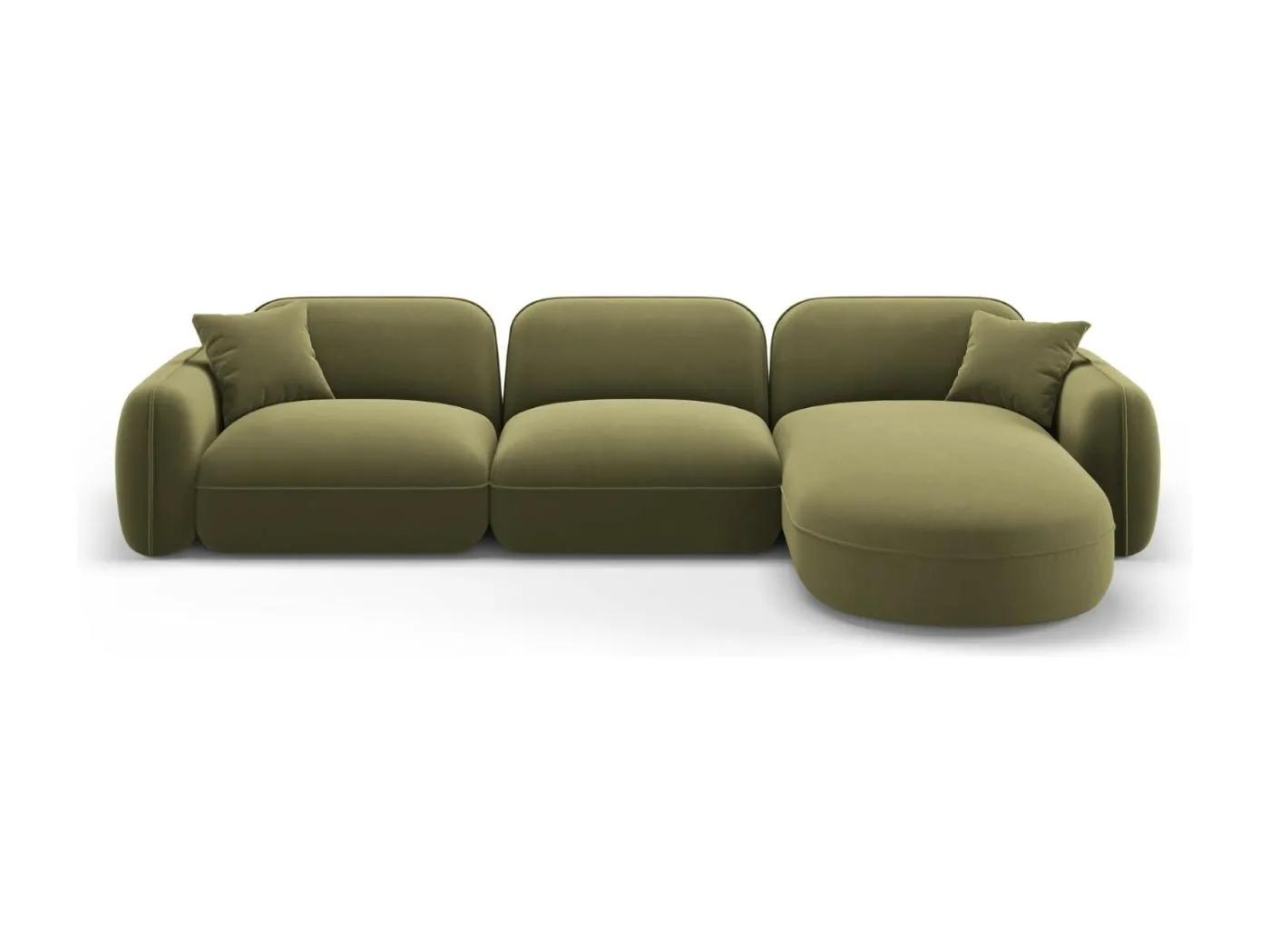 CXL by Christian Lacroix - 4-Sitzer modulares Ecksofa rechts "Lucien" Sitzer aus Samt hellgrün - 320x165x70cm