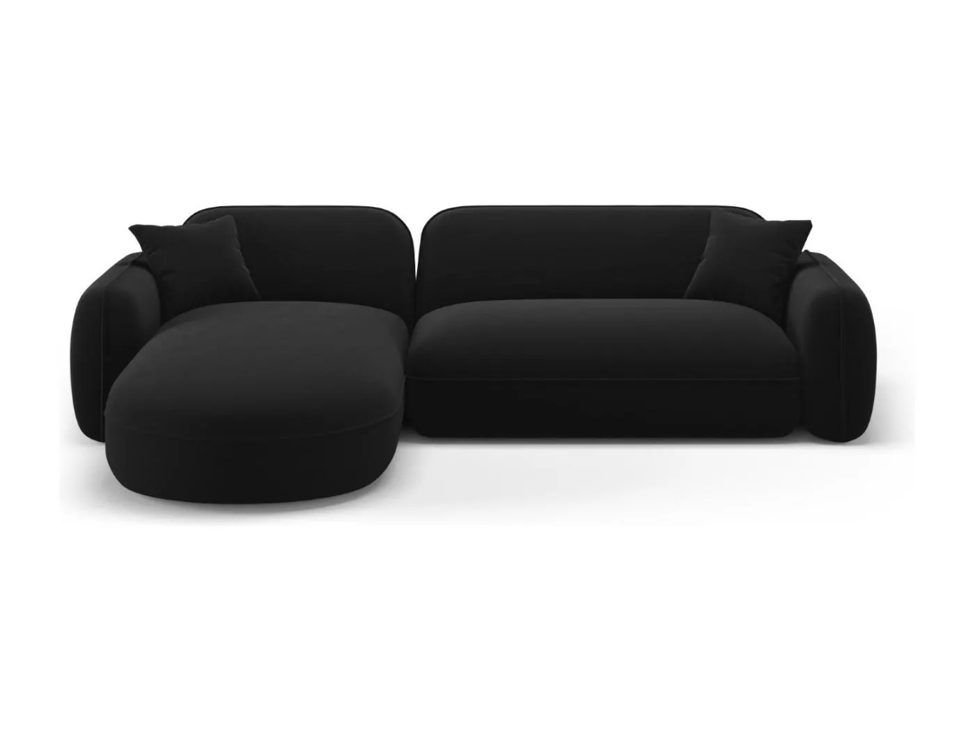 CXL by Christian Lacroix - 4-Sitzer modulares Ecksofa links "Lucien" Sitzer aus Samt schwarz - 275x165x70cm
