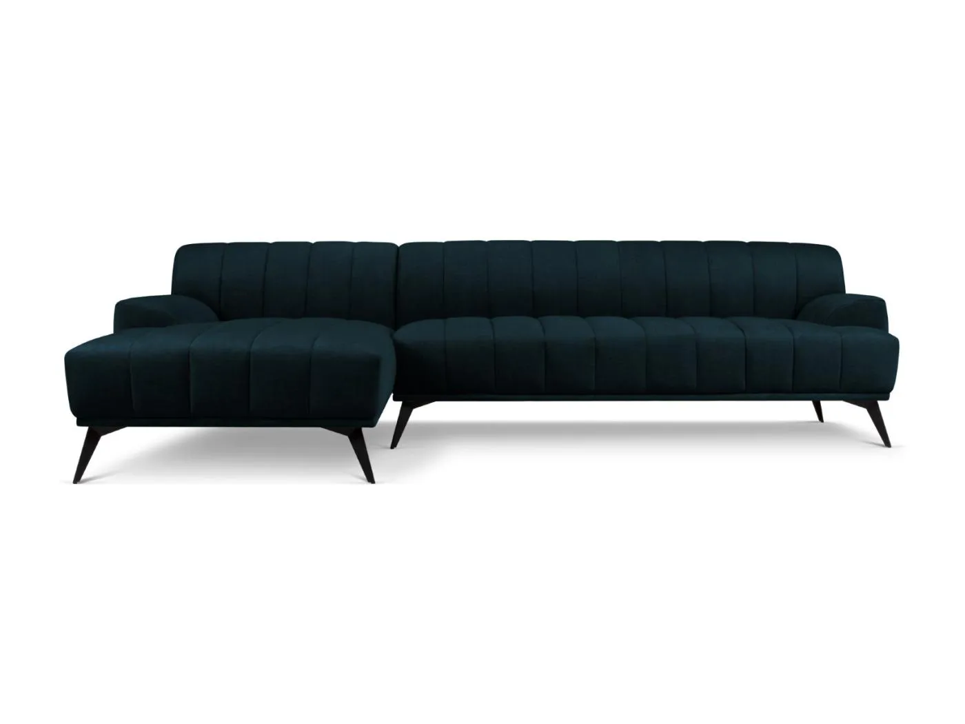 CXL by Christian Lacroix - 5-Sitzer Ecksofa links "Rita" Sitzer aus Samt petrol - 289x185x77cm