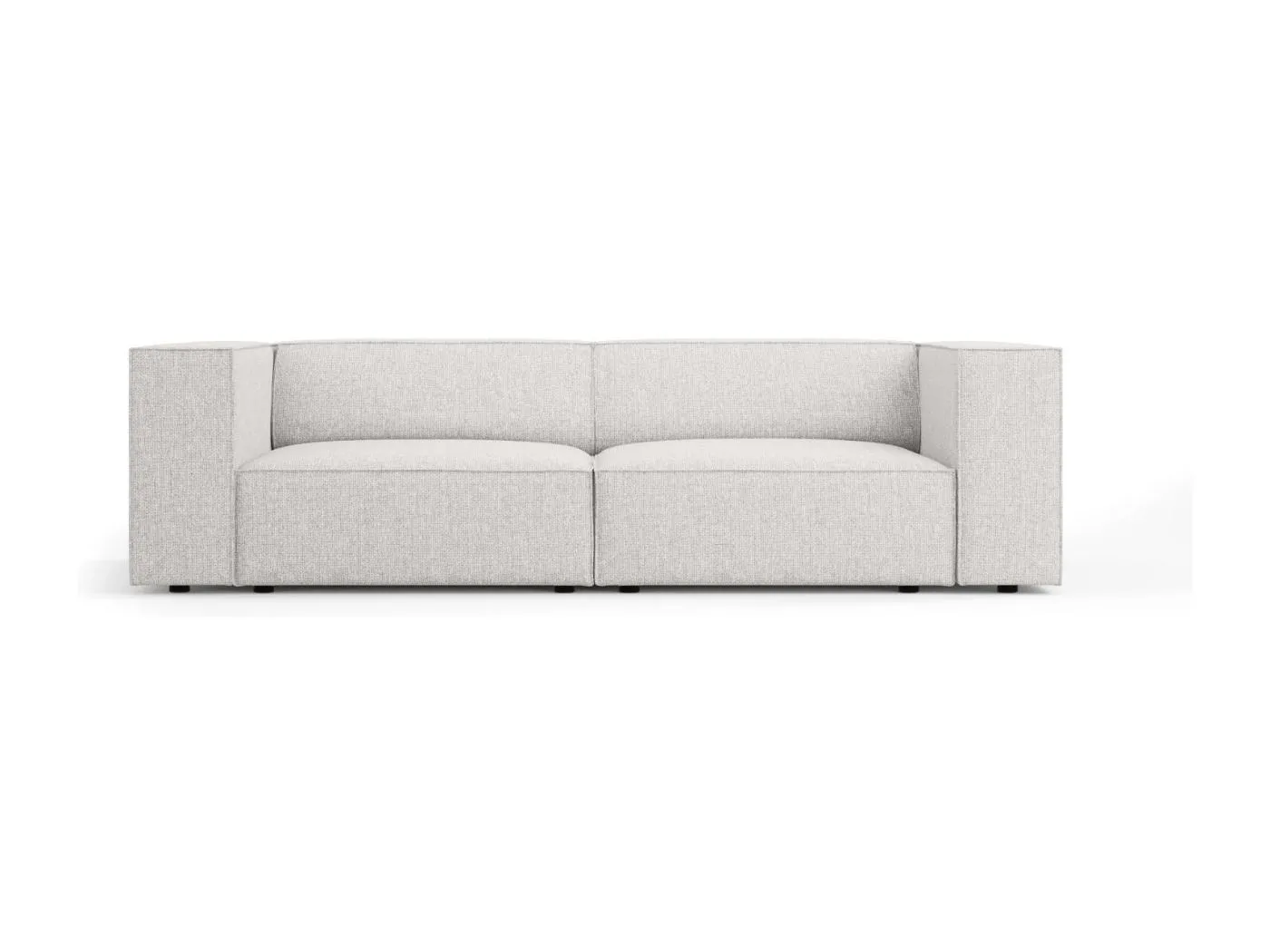 Cosmopolitan Design - 3-Sitzer Sofa "Arendal" aus Chenille-Stoff hellgrau - 204x102x70cm