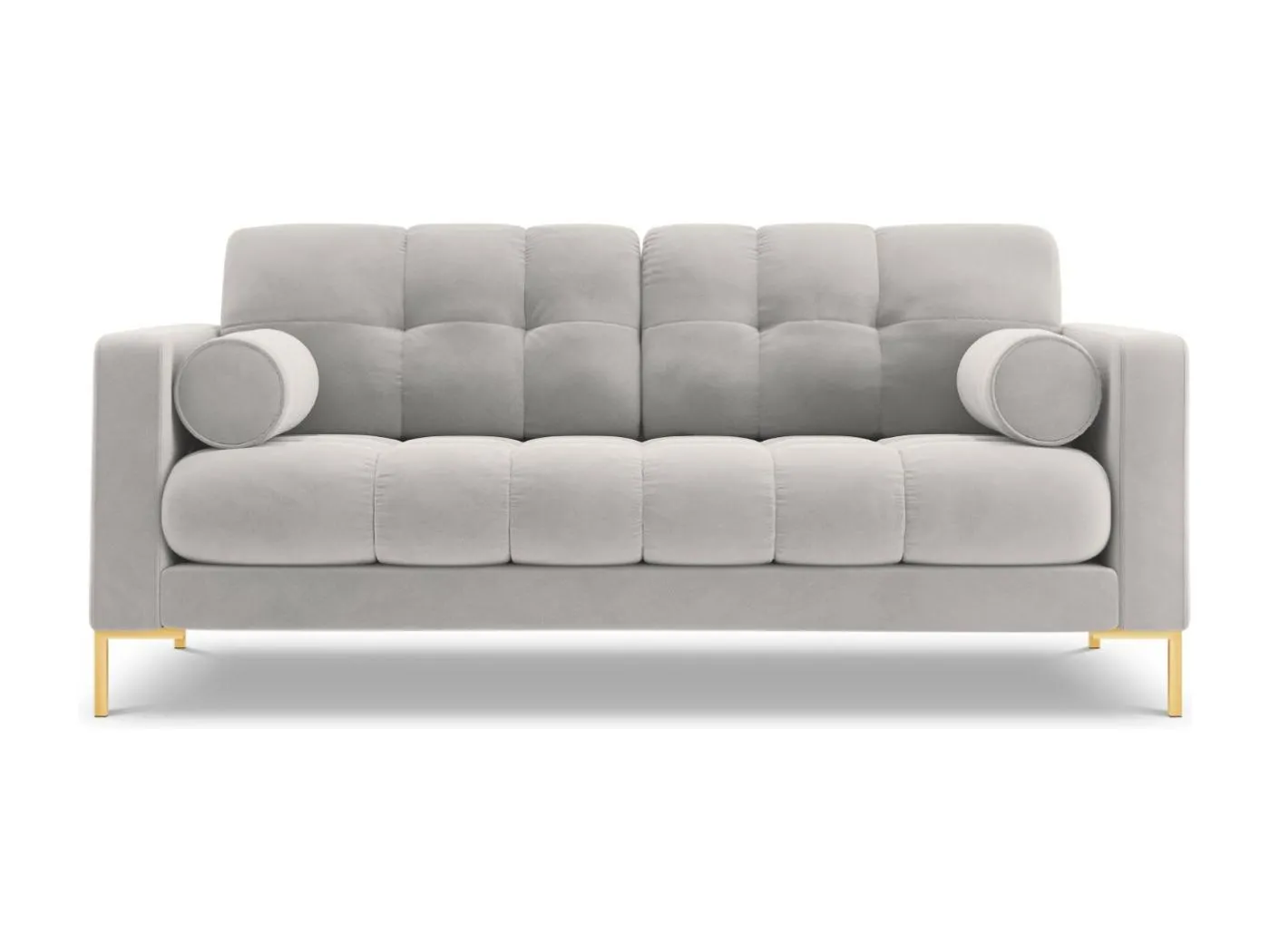 Cosmopolitan Design - 2-Sitzer Sofa "Bali" aus Samt silber - 152x92x75cm