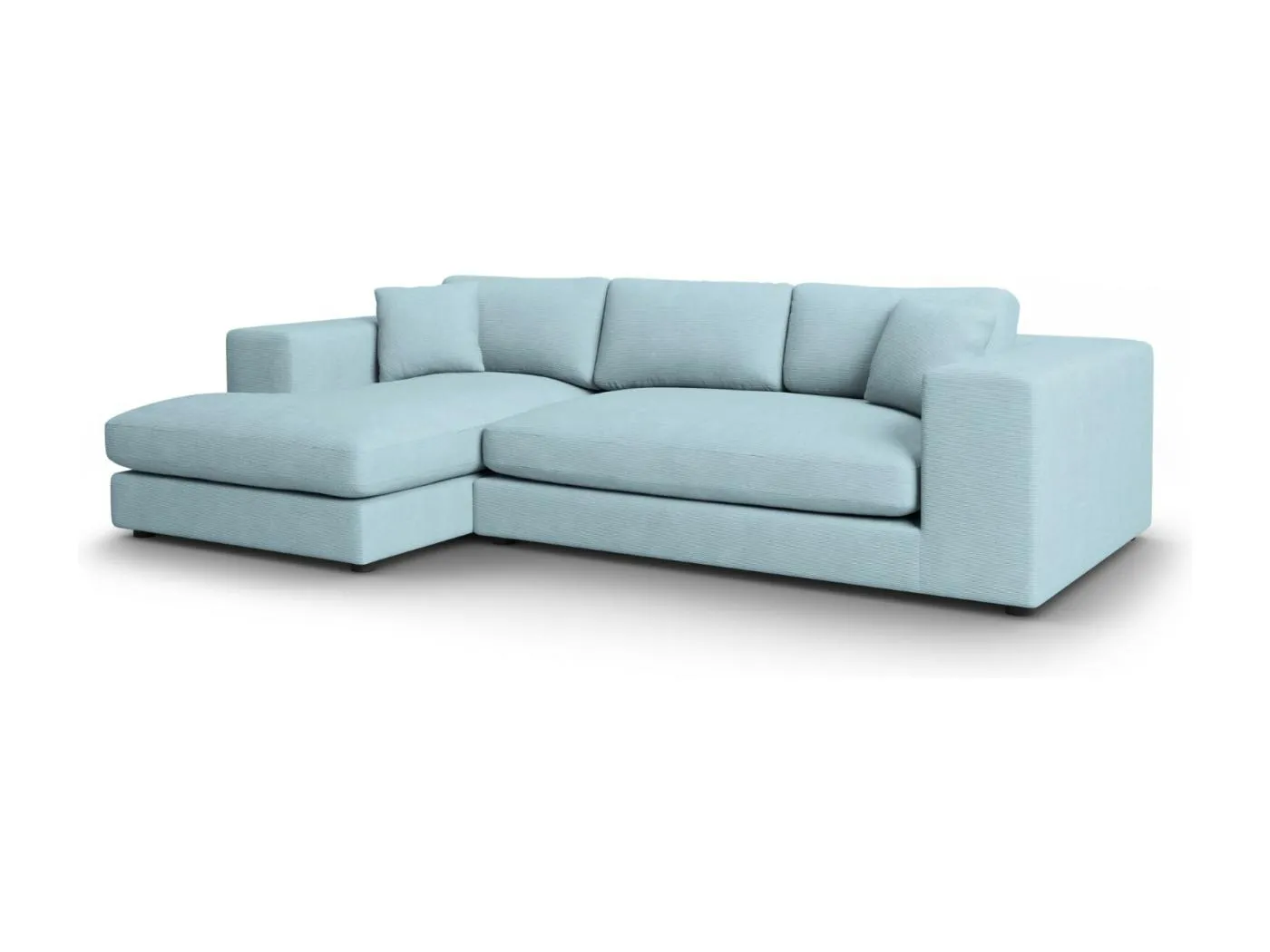 CXL by Christian Lacroix - 5-Sitzer Ecksofa links "Tendance" Sitzer aus Cord hellblau - 282x174x72cm